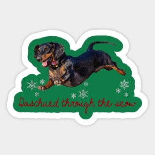 Daschund Through The Snow Sticker